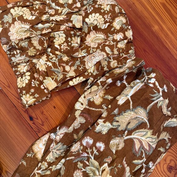 Sezane Tyler Printed Trousers size 6 and Marilia Blouse size 8 - Picture 3 of 4